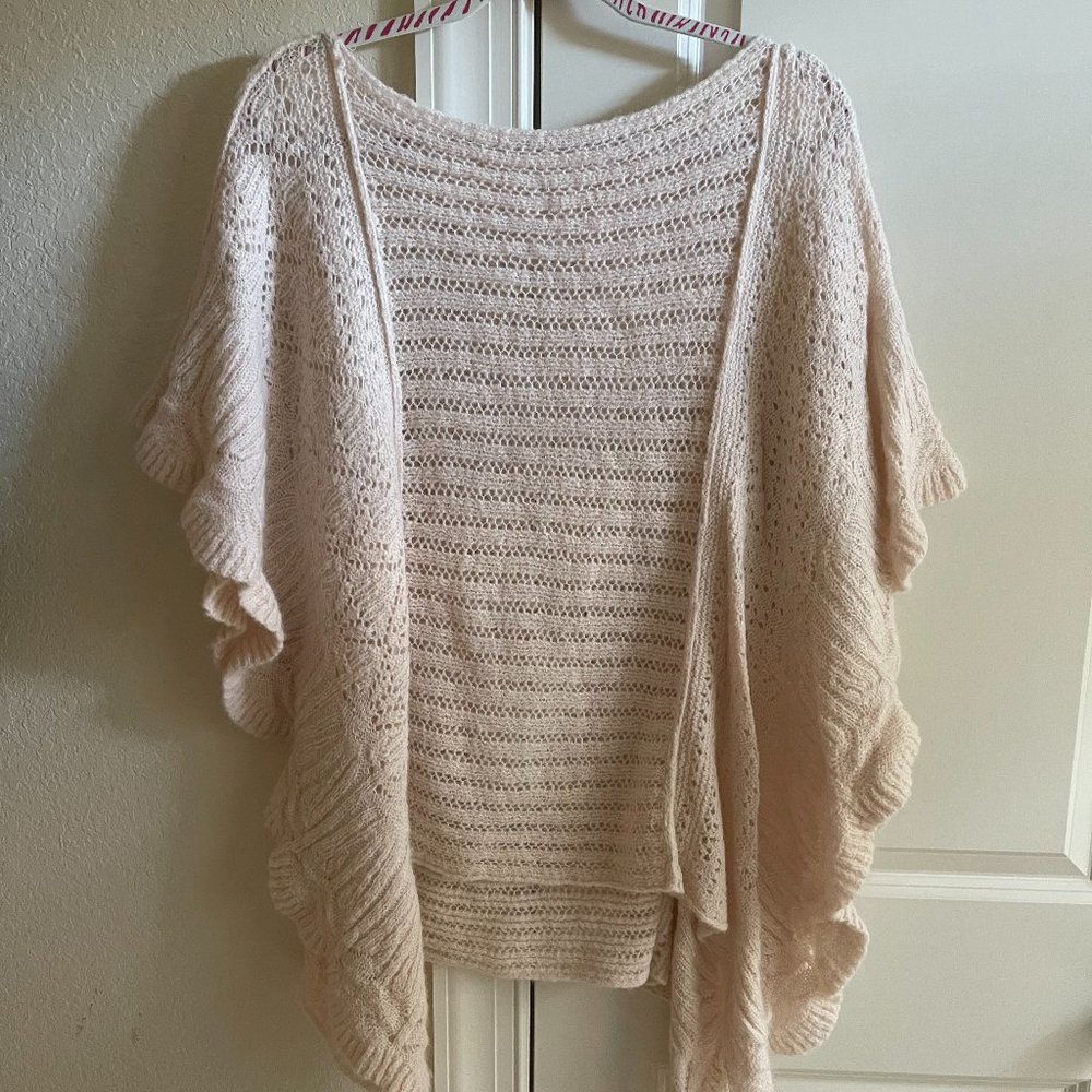 Free People fleece poncho, sleeveless, pale pink